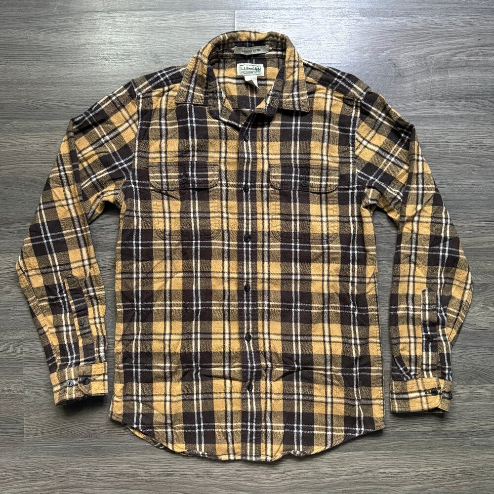 L.L. Bean Men's Scotch Plaid Flannel Shirt - Brown/Tan